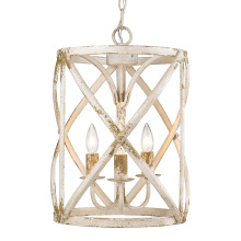 Golden 0890-3P AI - Golden Lighting Alcott 3-light Pendant in Antique Ivory